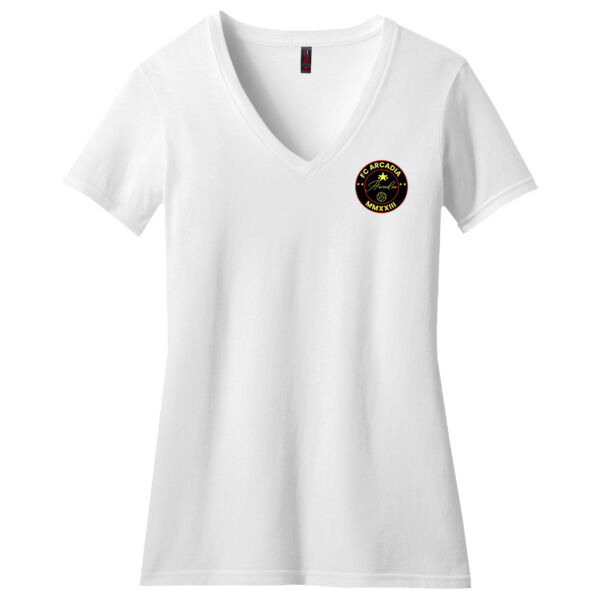 District ® Women’s Perfect Blend ® CVC V-Neck Tee with FC Arcadia DTF PRINTED LOGO Thumbnail